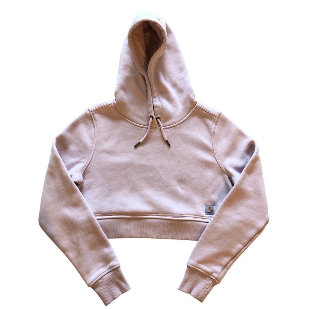Carhartt Women's Cropped Hooded Sweatshirt in Light Pink